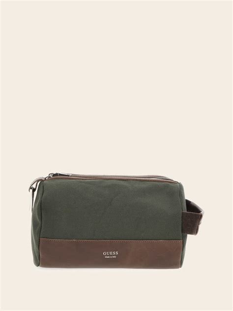 Taven real leather toiletry bag .